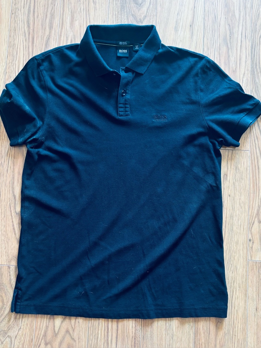 BOSS Men's Black Polo Shirt with Subtle Logo